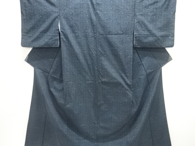 JAPANESE KIMONO / ANTIQUE KIMONO / SILK / TSUMUGI / WOVEN ASANOHA